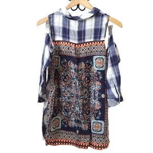 🌸🌼Country boho soft cold shoulder flannel top